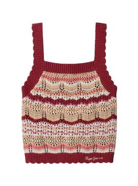 Top de alças Pepe Jeans Hyo vermelho para menina.