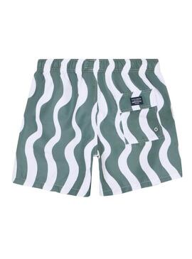 Calção de banho Silbon waves verde para homem.