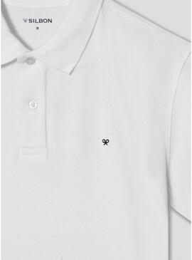 Polo Silbon clássico branco para homem.