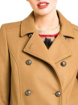 Camelo do cruzado Casaco Naf Naf para Mulher