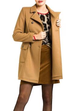 Camelo do cruzado Casaco Naf Naf para Mulher