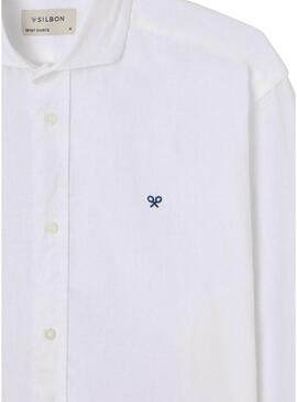 Camisa Silbon Sport Linho branco para homem