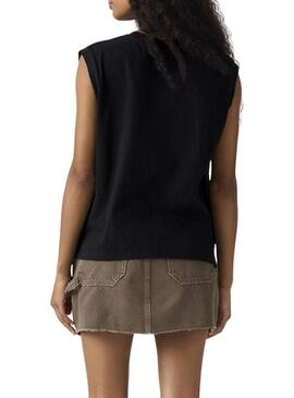 Camiseta Levis Boxy Tank preto para mulher.