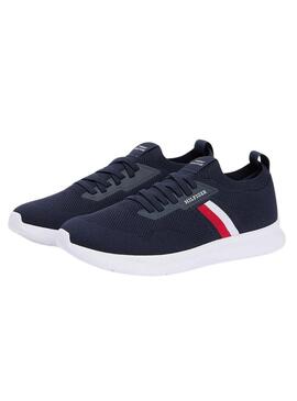 Sapatilhas Tommy Hilfiger Knitted Runner azuis para homem