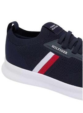 Sapatilhas Tommy Hilfiger Knitted Runner azuis para homem