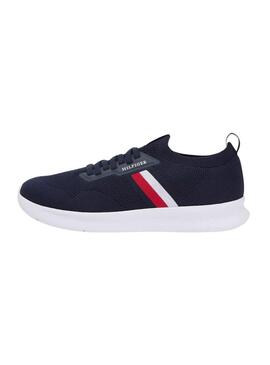 Sapatilhas Tommy Hilfiger Knitted Runner azuis para homem