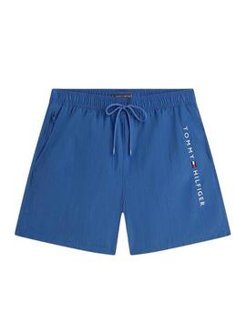 Calção de banho Tommy Hilfiger com logotipo azul para homem