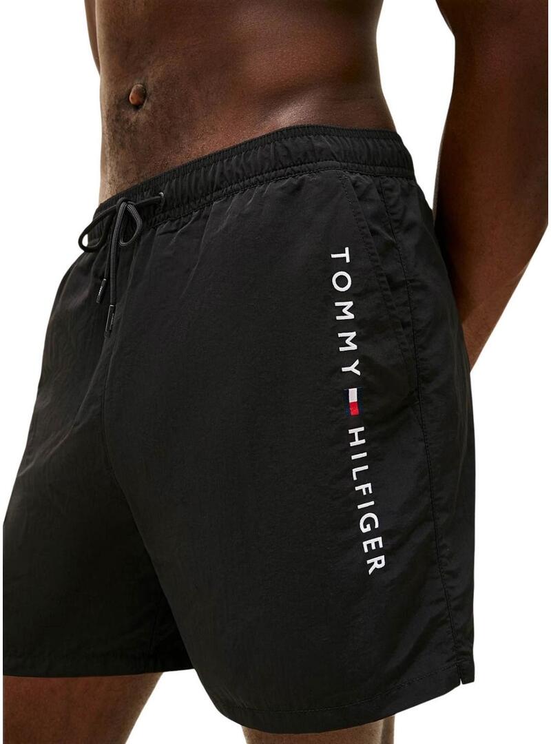 Roupa de banho Tommy Hilfiger logo preto para homem