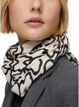 Lenço Tous Kaos estampado ursos branco e preto para mulher.