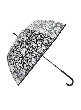 Guarda-chuva Tous Kaos transparante grande ursinhos pretos