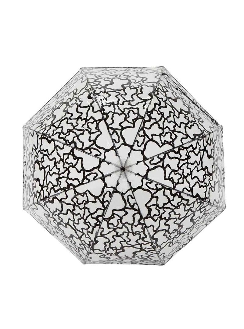 Guarda-chuva Tous Kaos transparante grande ursinhos pretos