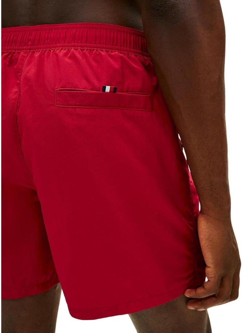 Calção de banho Tommy Hilfiger Flag vermelho para homem.