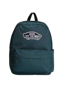 Mochila Vans Old Skool clássica verde para mulher e homem.