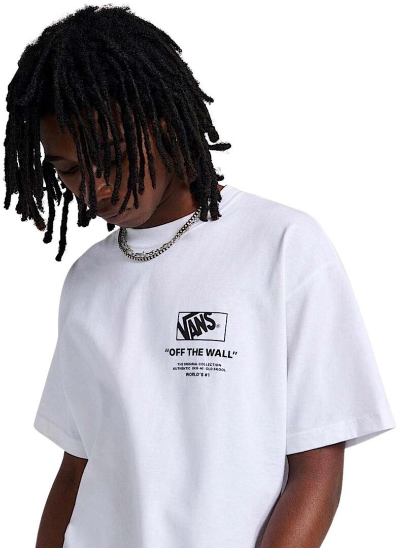 Camiseta Vans Stacked branca para homem