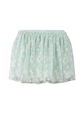 Saia Name It Floral verde para menina