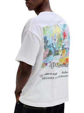 Camiseta Jack and Jones Montauk branca para homem.