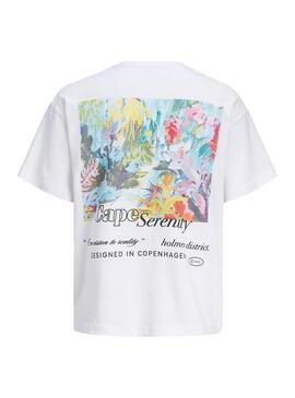 Camiseta Jack and Jones Montauk branca para homem.