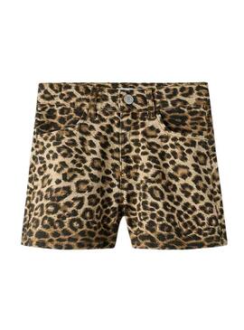 Shorts Name It Rosees de leopardo para meninas.