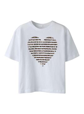 Camiseta Name It Fahiraz branca para menina