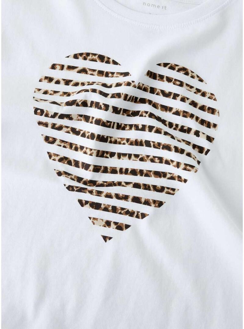 Camiseta Name It Fahiraz branca para menina