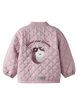 Jaqueta acolchoada Name It Marlon rosa para menina