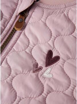 Jaqueta acolchoada Name It Marlon rosa para menina
