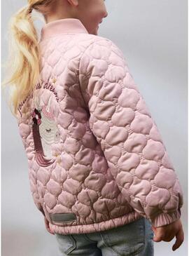 Jaqueta acolchoada Name It Marlon rosa para menina