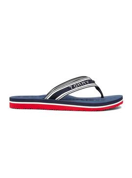 Chinelos Tommy Hilfiger Webbing marinho para mulher