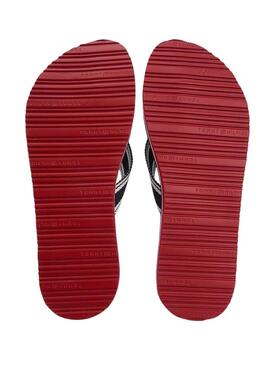 Chinelos Tommy Hilfiger Webbing marinho para mulher