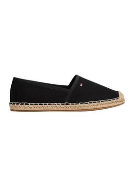 Alpargatas Tommy Hilfiger Flag Canvas preto para mulher.