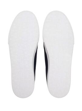 Ténis de couro azul marinho Tommy Hilfiger Vulc Core para homem.