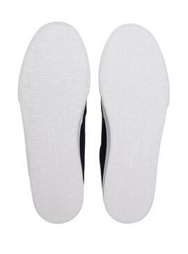 Sapatilhas Tommy Hilfiger Vulc Core em lona marinha para homem.