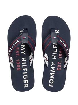Chinelos esportivos Tommy Hilfiger azul-marinho para homens