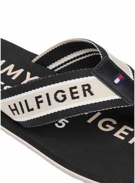Chinelos Tommy Hilfiger Sporty preto para homem