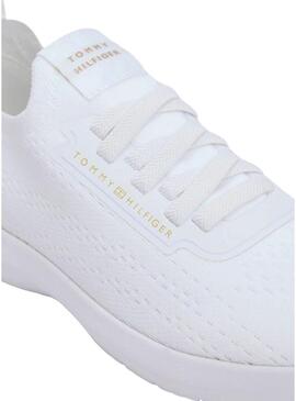 Sapatilhas Tommy Hilfiger Knit Extralight branco para mulher.