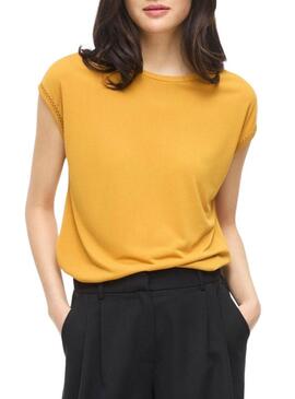 Camisa Vila Modala amarela para mulher.