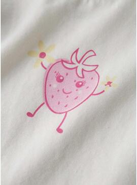 Camiseta Name It Flittaz branca para menina.