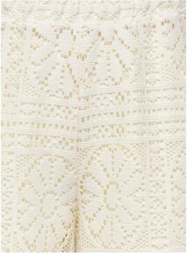 Calça branca de renda Only Llian para mulher.