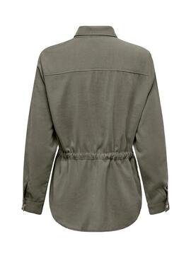 Camisa de superposición verde Only Laris para mujer.