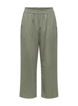 Calças Only Laris verde culotte para mulher.