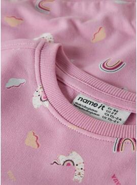 Moletom Name It Bissine rosa para menina