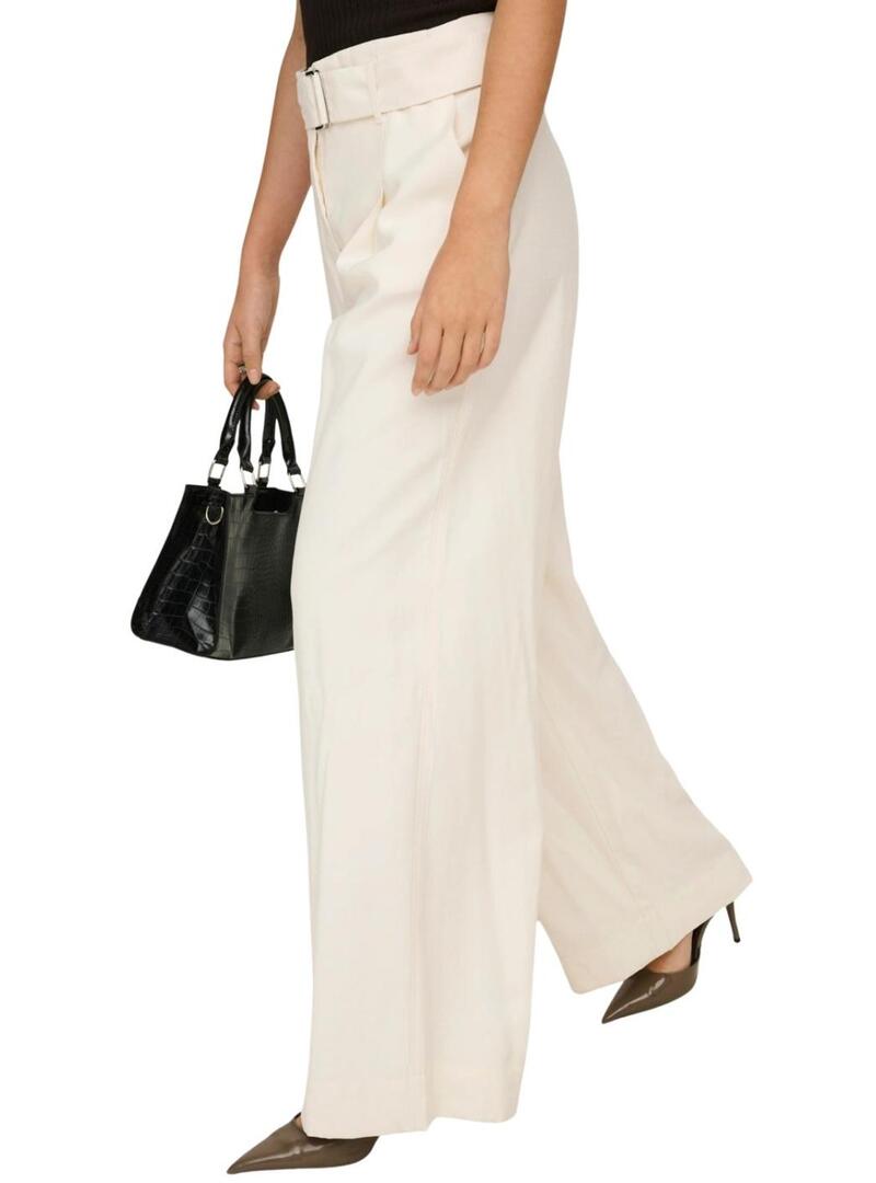 Calças Only Tila brancas para mulher.