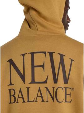 Moletom New Balance com logo mostarda para homem.