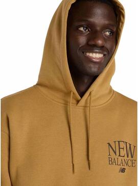 Moletom New Balance com logo mostarda para homem.