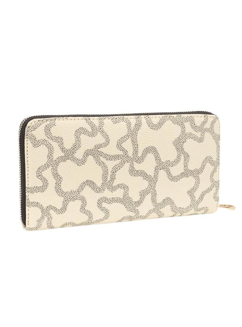 Carteira Tous Kaos Icon bege para mulher.