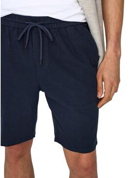 Bermuda azul marinho Only and Sons Linus para homem.