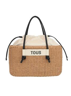 Cesto Tous grande Scoubidou natural e preto para mulher.