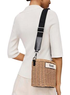 Bolsa Tous Scoubidou natural e preta para mulher.
