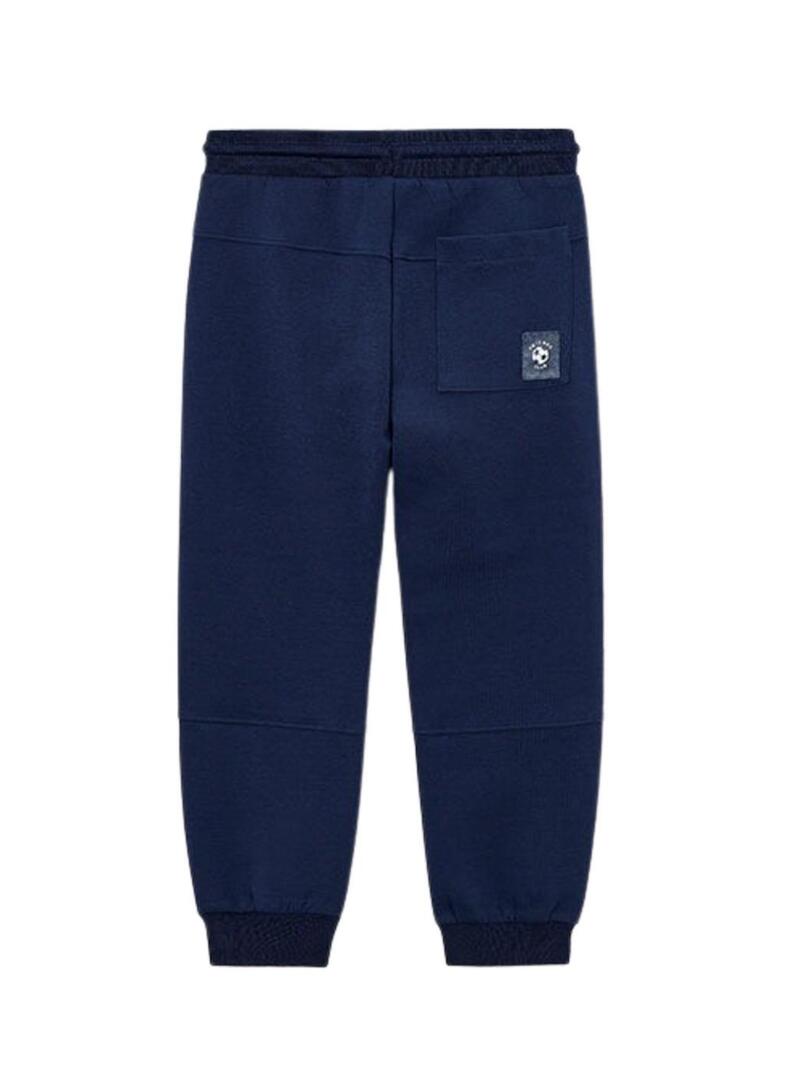 Calça jogger azul marinho com zíperes para menino.