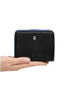 Carteira Tous New Dubai safiano preta para mulher.